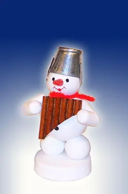 Produktbild von Schneemann Musikant mit Panflöte (8cm) von Zenker Volkskunst