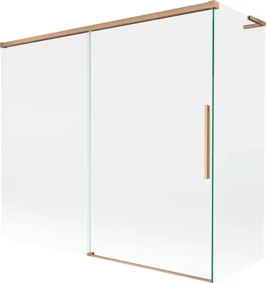 Produktbild von Mexen Rox L Duschwand 2-flügelig schiebbar 180 + 80 x 150 cm, transparent, gebürstetes Kupfer - 8C9L-180-080-65-00