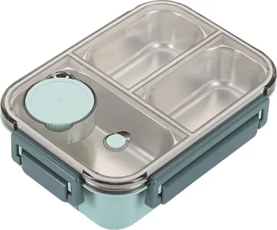 Produktbild von 850 ml Lunchbox, Edelstahl-Bento-Box für Erwachsene, auslaufsicher, stapelbarer Lunchbehälter mit unterteilten Fächern, leicht zu tragender Behälter zur Essenszubereitung für Arbeit und Reisen