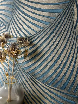 Produktbild von NEWROOM Tapete Sadou Blau Vliestapete - Modern Fächer Linien  Germany