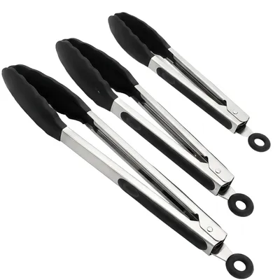 Küchenzangen-Set 17,8/22,8/30,5 cm, Silikon, hitzebeständig bis 220°C