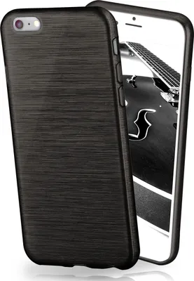 Produktbild von moex® Brushed Case kompatibel mit iPhone 6s / iPhone 6 - Hülle aus Silikon, Schwarz