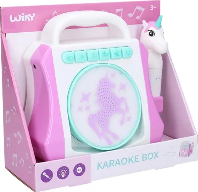 Produktbild von Wiky Karaoke-Box mit Einhorn-Mikrofon 21 × 9 × 19 cm