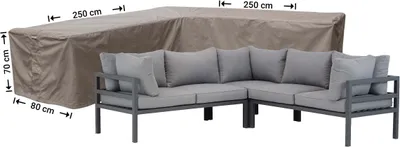 Produktbild von Raffles Covers Abdeckung für Lounge Eckset 250 x 250 x 80 H: 70 cm | Atmungsaktiv | Wasserdicht | UV-beständig | Doppelnähte | Elastischer Kordelzug