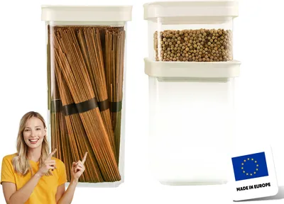 Produktbild von uandu Vorratsdosen mit Deckel Luftdicht - 3er Vorratsbehälter Set | Aufbewahrungsbox Küche Aufbewahrung & Organisation | BPA Frei | Küchen Organizer | Vorratsdosen für alle trockenen Lebensmittel