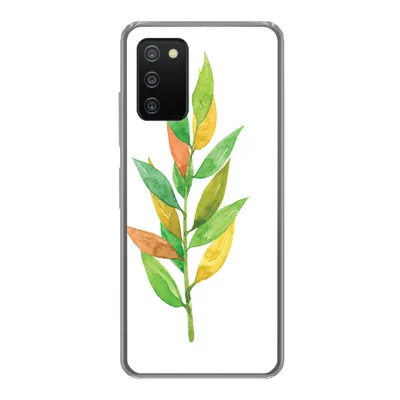 Produktbild von MuchoWow® Handyhülle Schutzhülle Hülle für Samsung Galaxy A03s Aquarelle - Blätter - Pflanzen Silikon Softcase Handy Hülle - Schutz