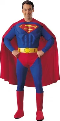 A man wearing a Superman costume.