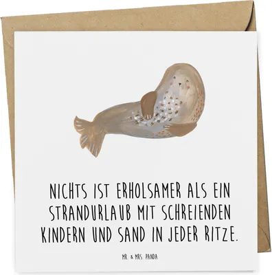 Produktbild von Mr. & Mrs. Panda Grußkarte Sommerchaos - Weiß - Geschenk, faltkarte, Wetter während des Jahres, Summer Feelings, Inspiration, doppelkarte, Designs, Emotionen, anlasskarte