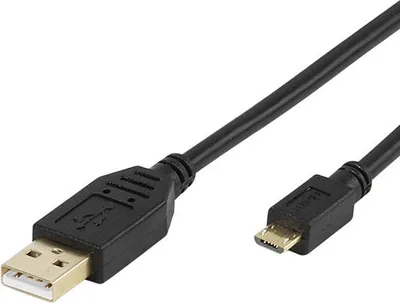 Produktbild von ViVanco™45219, 1 m, USB A, Micro-USB B, Männlich/Männlich, 0,48 Gbit/s, Schwarz