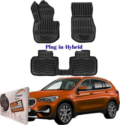 Produktbild von Trimak Autofußmatten kompatibel mit BMW X1 U11 PHEV ab 2022 Auto Allwetter Gummimatten