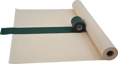 Produktbild von Sensalux Kombi-Set 1 Tischdeckenrolle 1,18m x 25m creme + Tischläufer 15cm grün