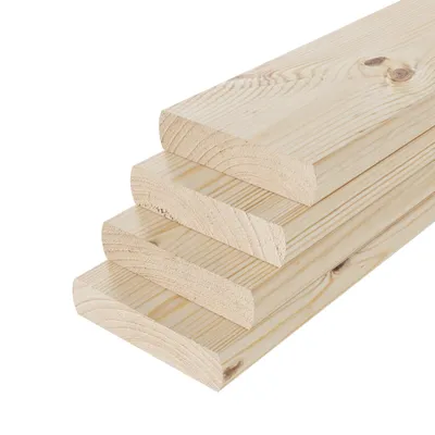 Immagine prodotto di QLS 1 pezzo bordo liscio 120 x 9 cm legno da costruzione tavole di pino piallate 11158