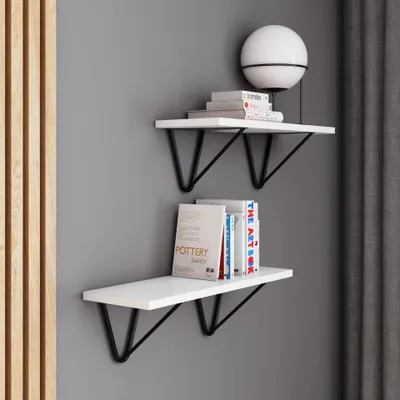 Produktbild von AKKE Weiss Hängeregal WIRE modern LOFT-style LxB: 70x20 cm