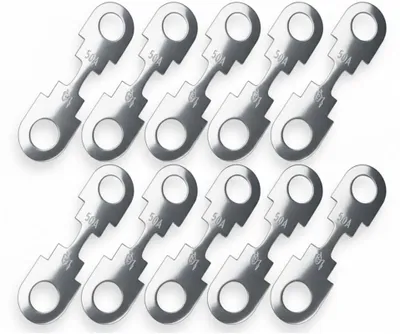 Flachsicherungen 10 Stück, 30A–175A, 32V, 42x12mm