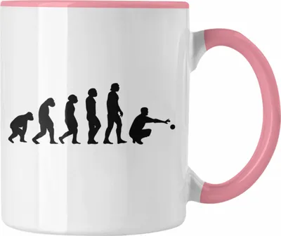 Produktbild von Trendation - Boule Tasse Geschenk Boule-Spieler Geschenkidee Spruch Boule Evolution Grafik (Rosa)