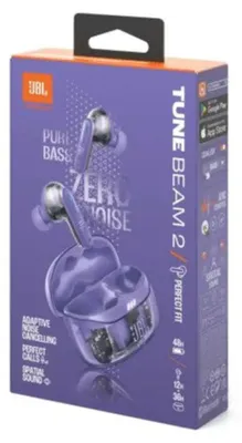 Image de Écouteurs sans fil JBL Tune Beam 2 Ghost Edition, TWS, Bluetooth 5.3, violet