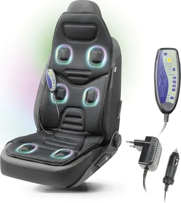 Produktbild von WALSER Massage Sitzauflage Auto Relax Drive, PKW Massagesitzauflage, Auto Massagesitzauflage mit 5 Massage Programmen, Rückenmassagegerät Auto, Massageauflage für den Rücken, Massagegerät Autositz