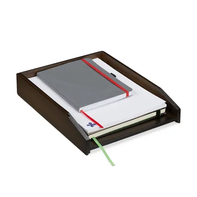 Produktbild von relaxdays Dunkelbraune Briefablage stapelbar