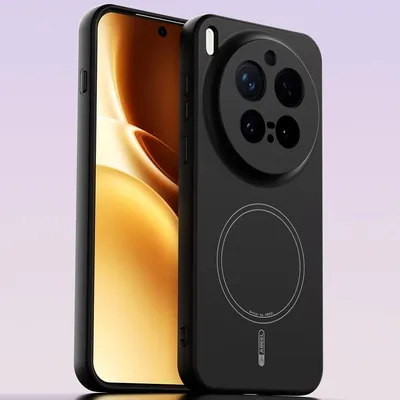 Obrázek produktu pro Magnetické pouzdro pro Vivo X300 Pro, kompatibilní s MagSafe, tekutý silikon, nárazuvzdorné a odolné proti poškrábání Černá