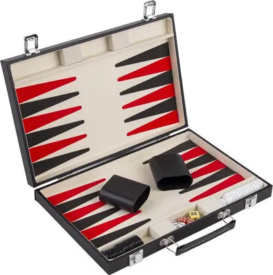 Zdjęcie produktu dla Longfield Backgammon Set 15" czerwony/czarny - w etui