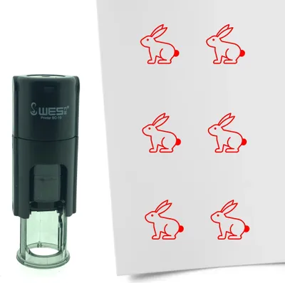 Produktbild von CombiCraft Selbstfärbender Stempel 'Osterhase' in der Farbe Rot, Ø10mm