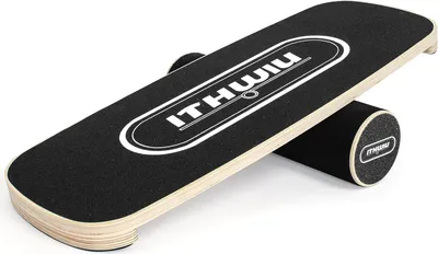 Produktbild von Balance Ball Roller Board - Rutschfeste Oberfläche für Balance-Training - Körperkontroll-Übungsgerät - OUUTMEE Holz