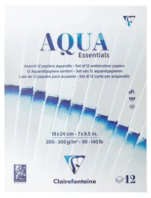 Produktbild von Clairefontaine 2x Block, 12 Aquarellpapiere, 18x24cm 12 Bl 200g-300g 976098C