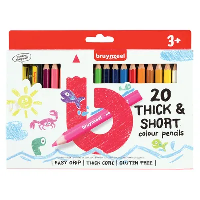 Zdjęcie produktu dla bruynzeel Kids Jumbo kolorowy ołówek krótki 20 kartonik