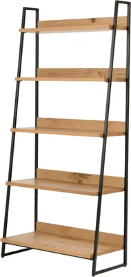 Productafbeelding van FURNLUX staande plankenrek Indus eikenhout en grafiet, 90 cm / Hoofdkleur: Beige / Afmetingen: 90 x 190 x 43 cm