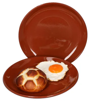 Obrázek produktu pro sada 2 hliněných dortových talířů Ø 23 cm Středomoří 2 osoby Středověk Dezertní salát