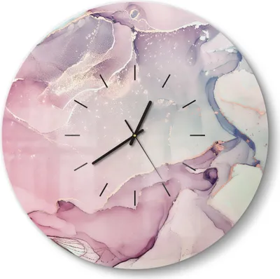 Produktbild von DEQORI Glasuhr Ø50 cm Modern 'Elegante Farbströme' Wanduhr Glas Uhr Design leise Küchenuhr