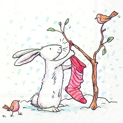 Produktbild von Charming Snow Rabbits Lunch-Servietten L 728100