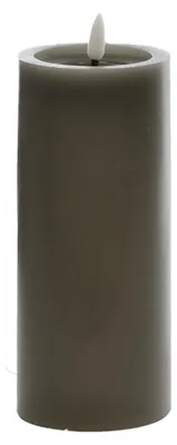 Produktbild von LED Wachskerze grau 17,5 x Ø 7,5 cm mit Flackerflamme und Timer