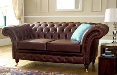Immagine prodotto di Chesterfield Uomo Club Divano Divano in pelle 2 posti Marrone NUOVO jvmoebel ®