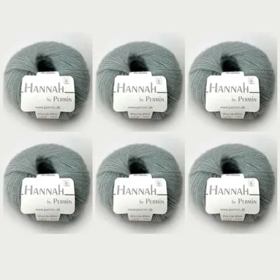Obrázok produktu pre 6x Hannah od Permin – luxusná priadza z merino vlny, hodvábu a kašmíru (04 svetlozelená)