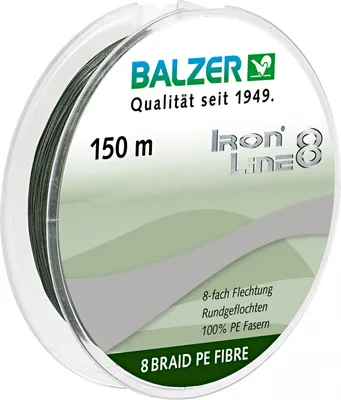 Produktbild von Balzer Angelschnur Iron Line 8 (grün, 150 m) Ø mm: 0,08