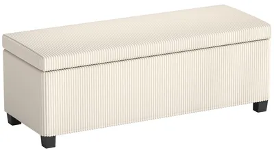 Produktbild von HOMCOM Sitzbank mit Stauraum Polsterbank mit Cord-Optik, Stahlbeine, Beige
