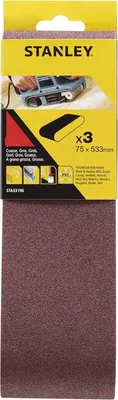 Produktbild von Stanley Schleifband 3 Stk.K80 Holz / Farbe 75x533mm Bandschleifer