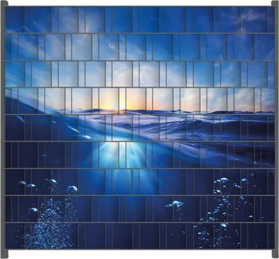 Produktbild von Wallario Zaunsichtschutz mit Motiv Wellen im Meer bei Sonnenuntergang für Ein- und Doppelstabmatten Zäune in der Größe 200 x 180 cm