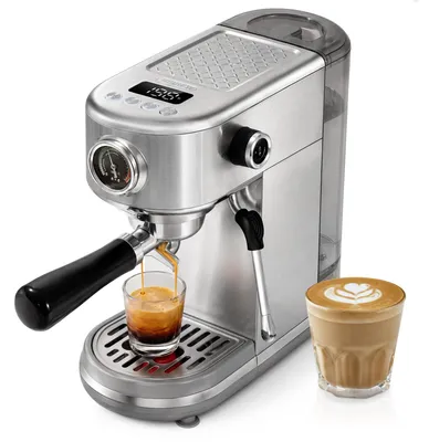 Espressomaschine programmierbar, 20 bar, 1350 W, silber