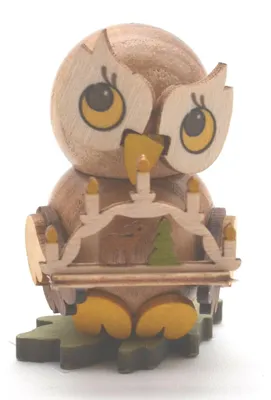 Produktbild von Kuhnert - Eulenkind mit Schwibbogen zum Stellen - Holzfigur ca. 4 cm
