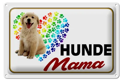 Produktbild von Blechschild Spruch 30x20cm Hunde Mama Herz