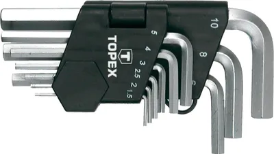 Obrázek produktu pro TOPEX Šestihranné klíče 1,5-10 mm, sada 9 ks.
