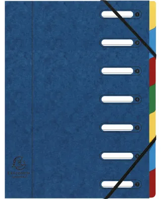 Produktbild von Exacompta 8x Ordnungsmappe HARMONIKA Gummizug Karton 7 Fächer A4 Blau 55072E