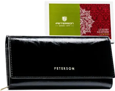 Obrázek produktu pro Peterson dámská kožená peněženka horizontální černá RFID 18,5x11 cm