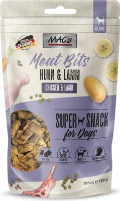 Image de MAC's DOG Snack Meat Bits Huhn & Lamm 120gx9