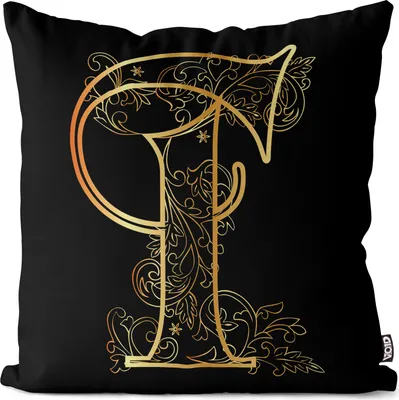 Produktbild von VOID T Buchstabe Floral Vintage Kissenbezug Kissenhülle Sofakissen Kissen Deko Outdoor-Kissen Dekokissen