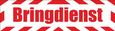 Produktbild von INDIGOS UG - Magnetschild "Bringdienst" mit Rahmen 30 x 8 cm - Magnetfolie für Auto / LKW / Truck / Baustelle / Firma