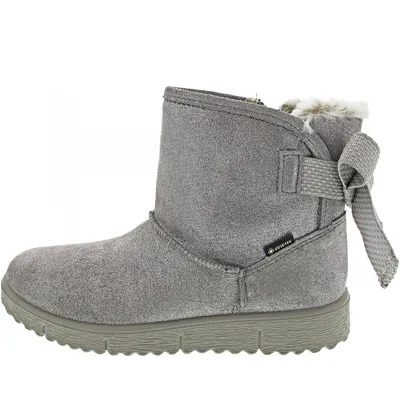 A single gray winter boot shown from the side against a white background.