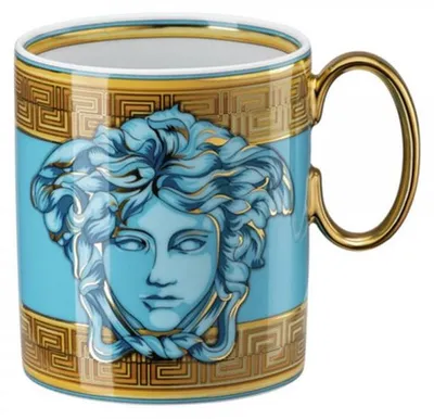 Zdjęcie produktu dla Kubek z porcelany Versace Medusa Amplified, kolor niebieski, z rączką, model 19335-403761-15505